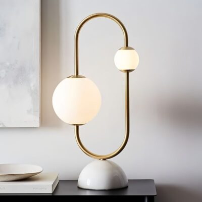 Gold Loop Glass Lamp