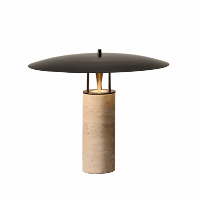 Travertine & Iron Table Lamp