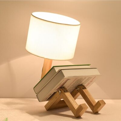 Wooden Humanoid table Lamp