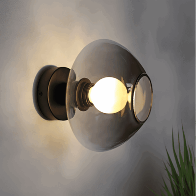 Nordic Smoke Glass Wall Sconce
