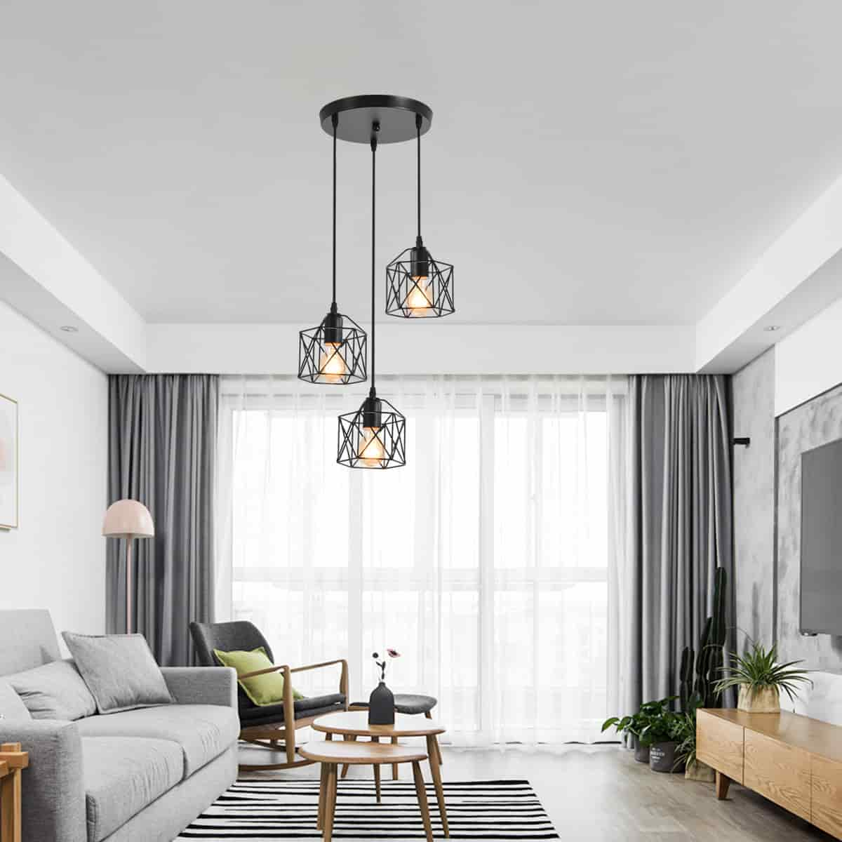 Geometric Iron Chandelier