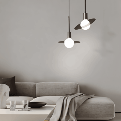 Minimalist Iron & Glass Chandelier