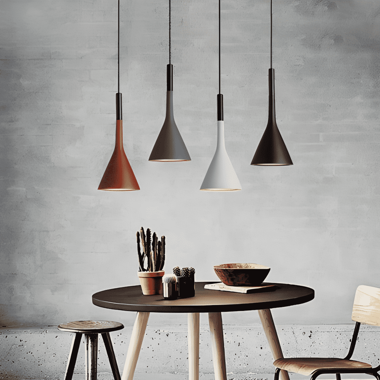 Cone-Shaped Resin Chandelier